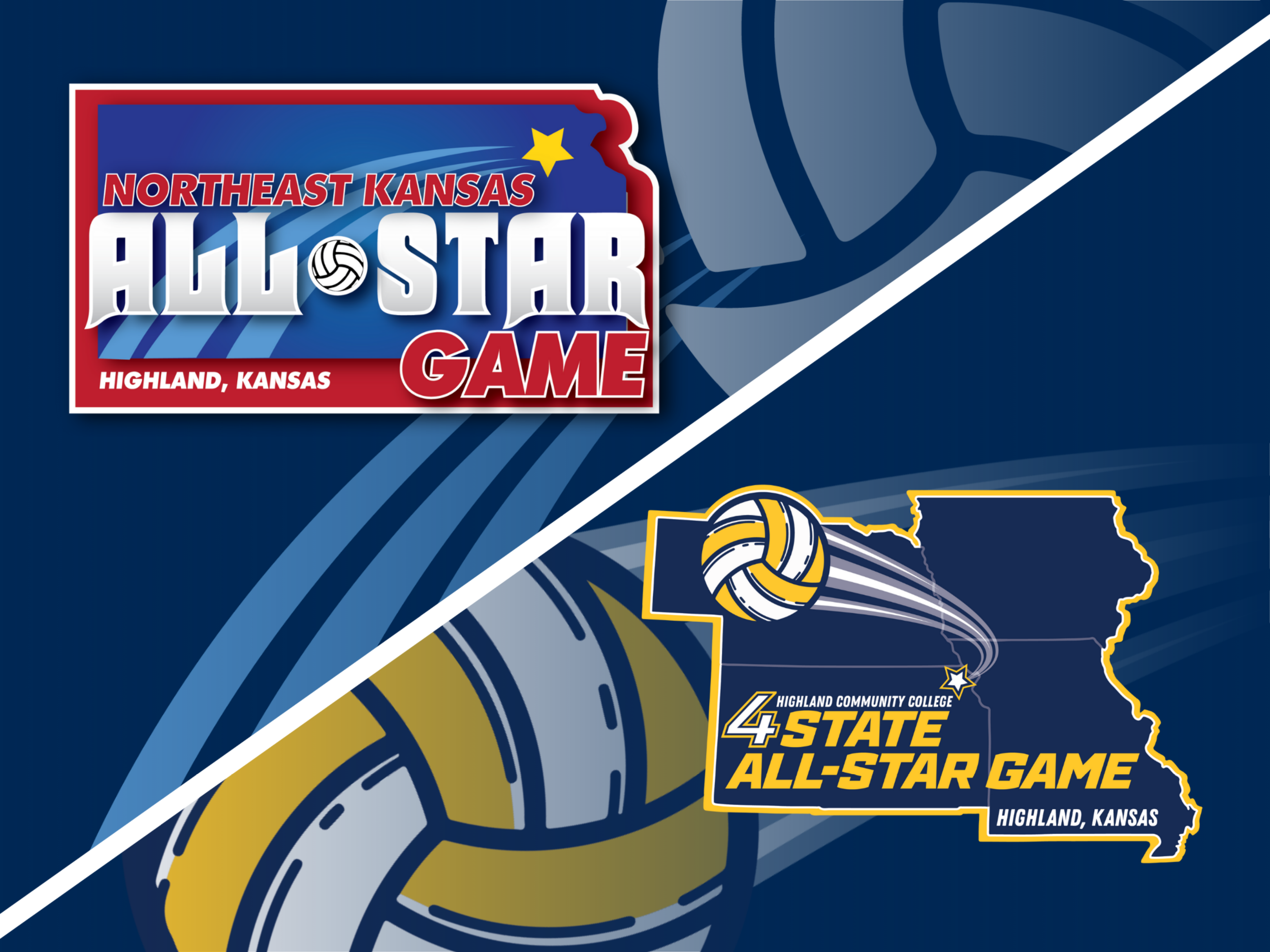 Decorative image with Volleyball All Star Logos