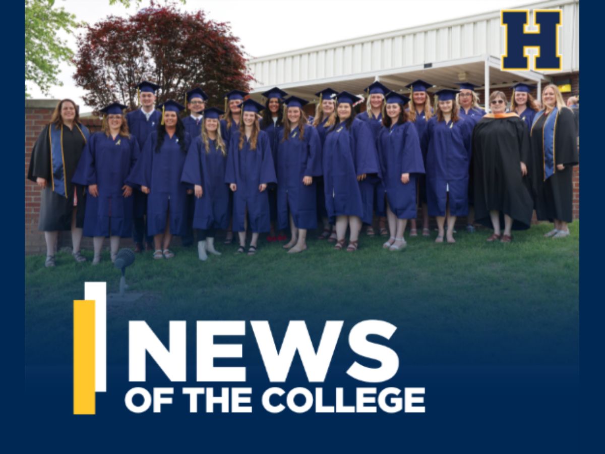 News of the College - group of the practical nursing students at HCCTC standing on the lawn after graduation for a group photo