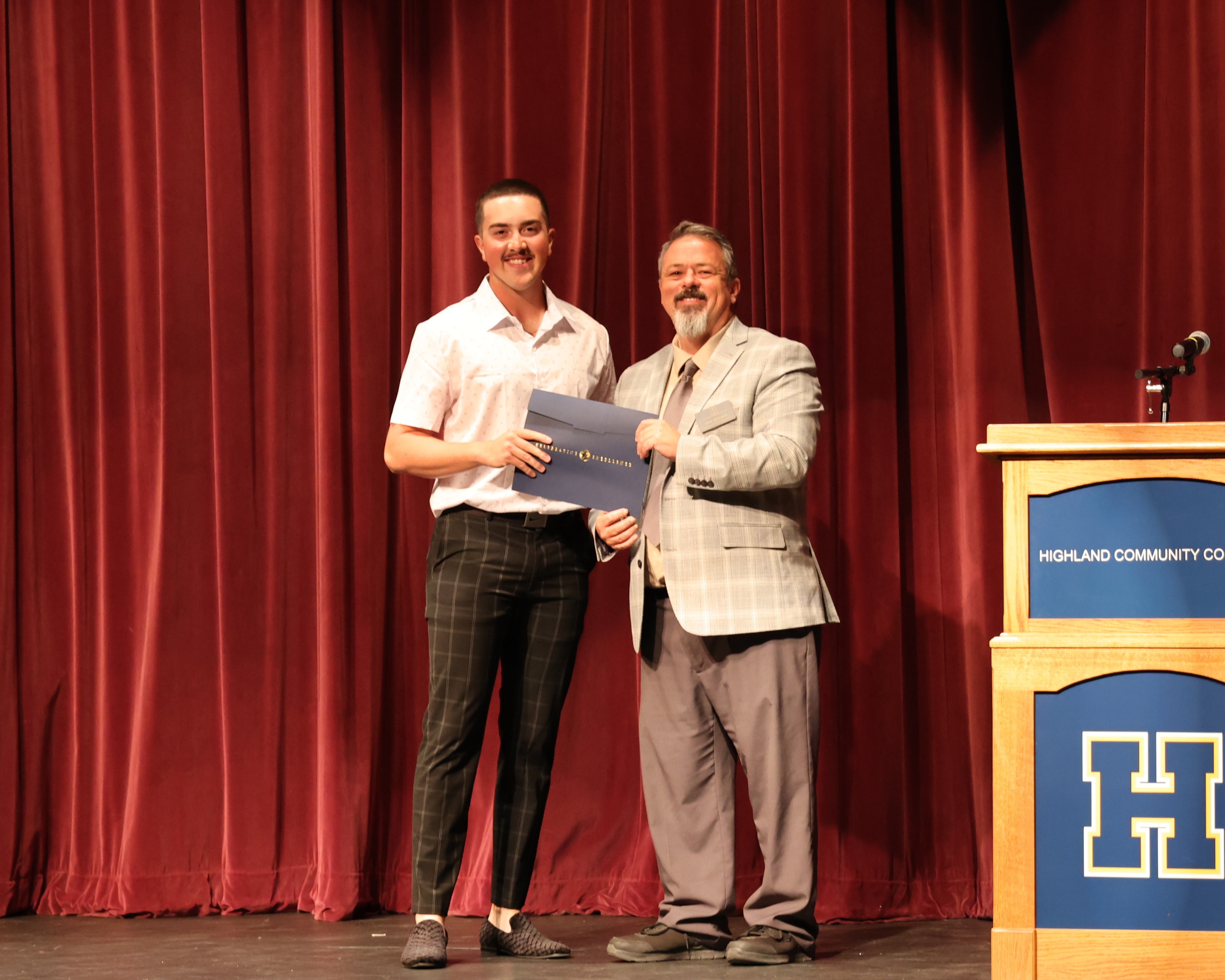 Academic Excellence Award honors outstanding academic achievement to Brian Chandler, presented by VPAA Eric Ketchum