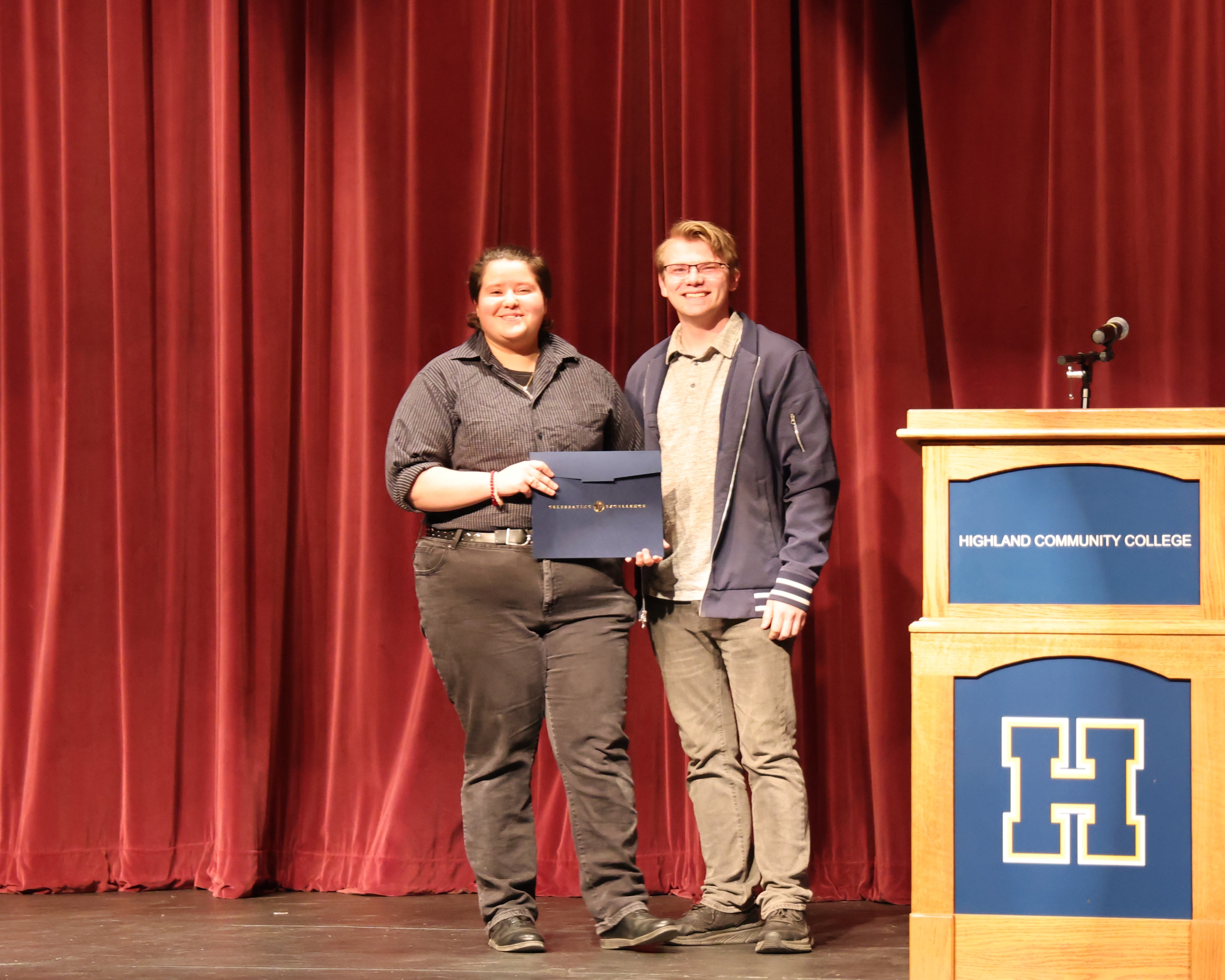 Innovation and Creativity Award recognizes originality and creative achievement is awarded to Asher Burks by Tanner Holte